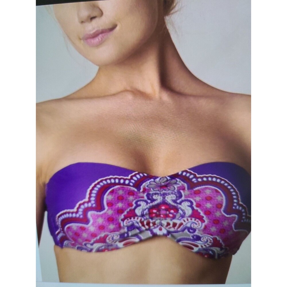 NEW prAna DUSTED PERI JASMINE COSIMA BIKINI SWIM BANDEAU TOP M W1COSM116